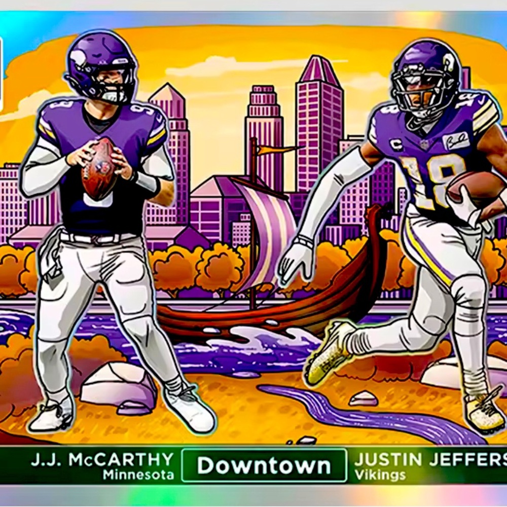 2024 Panini Donruss Optic JJ McCarthy & Justin Jefferson Custom Dual Downtown